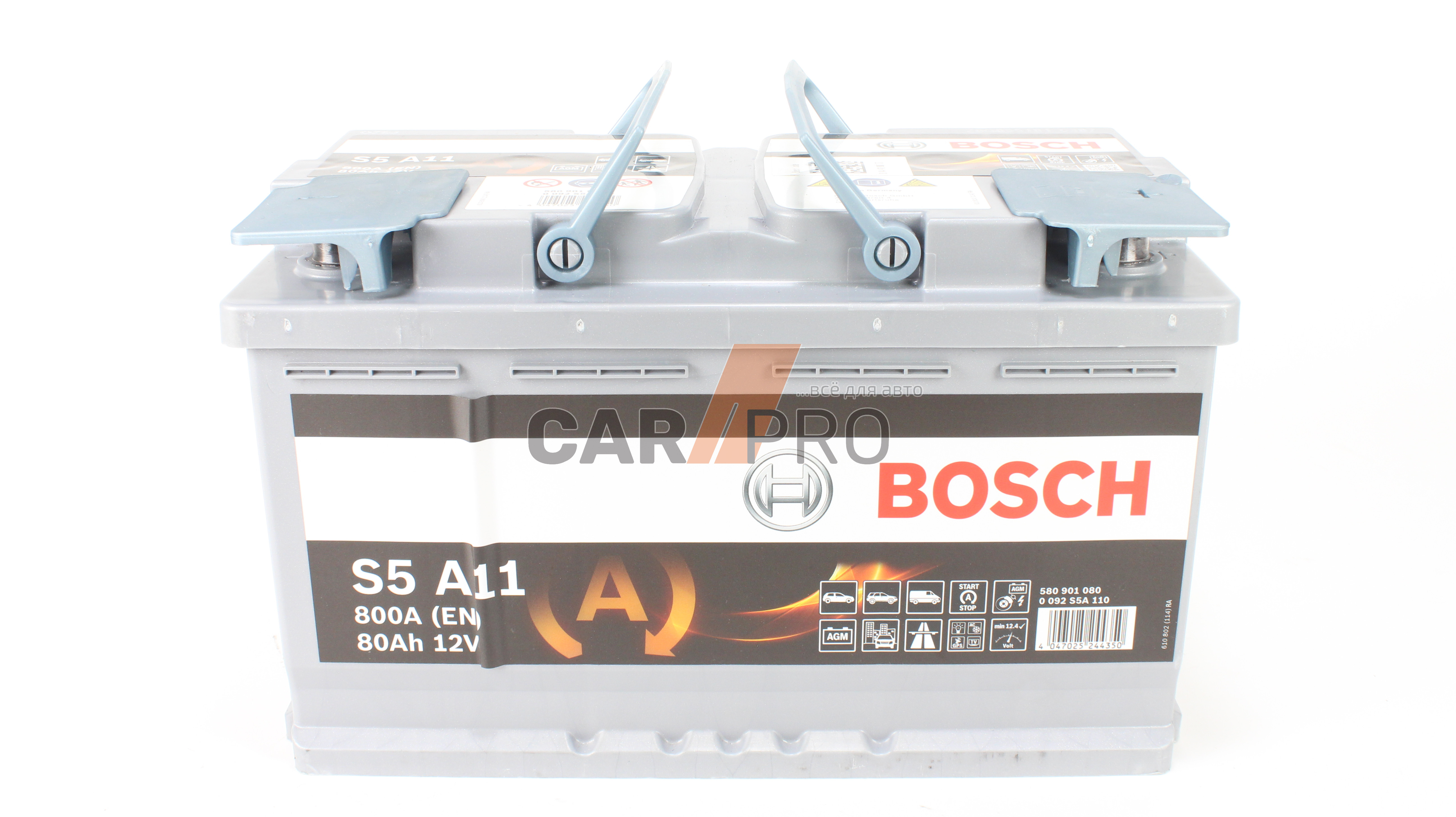 Аккумулятор, BOSCH S5 AGM 80Ah/800A (R+, 315x175x190) BOSCH